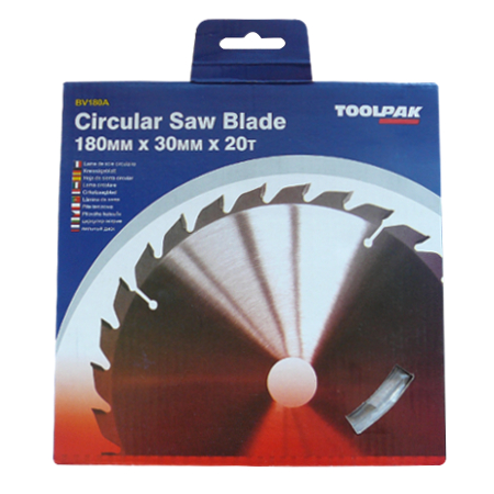 TCT Circular Saw Blade 180mm x 30mm x 20T Professional Toolpak 
